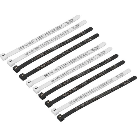 10 Anneaux de Mesure de Doigt Professionnels, Échelle de Taille de Bague Précise et Portable pour Bijoutiers - Outil de Mesure pour Bijoux (1/5)
