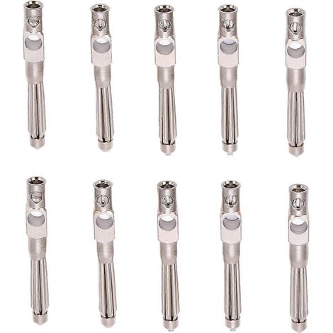 10 fiches bananes, 4 mm, 7 broches, gaine souple, cuivre pur, capuchon à vis, empilables horizontalement (1/4)