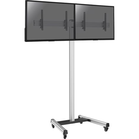 Support sur roulettes pour 2 écrans TV 43'' - 49'' - Hauteur 240cm - Inclinable (1/3)