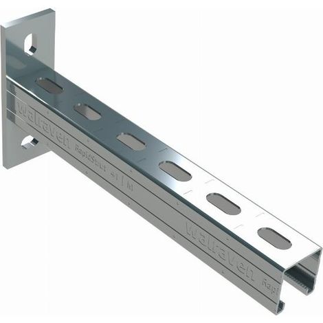 Walraven – Console murale Rapidstrut 41 x 41 x 2 mm – Longueur 600 mm – Acier pour applications intérieures et extérieures – Perforation continue