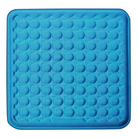 Coussin d'assise en gel, léger et fin, idéal pour l'été. Coussin respirant en gel frais, design alvéolé, avec soutien lombaire bleu. (1/5)