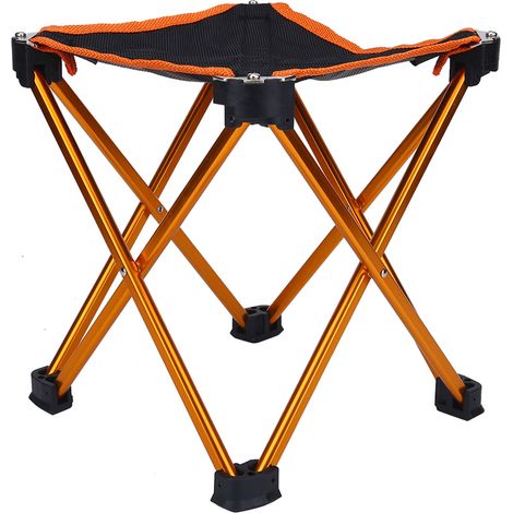 Tabouret pliant portable en alliage d'aluminium, chaise de pêche, siège de camping extérieur (orange) (1/5)