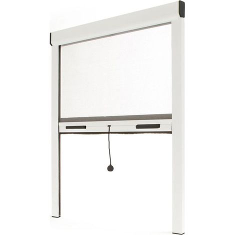 Moustiquaire enroulable, 125 x 160 cm, aluminium blanc – découpable – installation facile – protection contre les insectes – pour fenêtres (1/5)