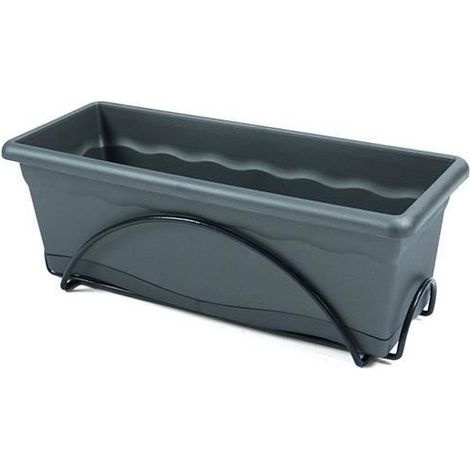 Jardinière Anthracite Plastiken Design Moderne Avec Support Intégré - Plastiken (1/2)