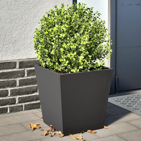 Teenpull – Pflanzkübel 2 Stk. Schwarz 40x40x40 cm Stahl (1/5)