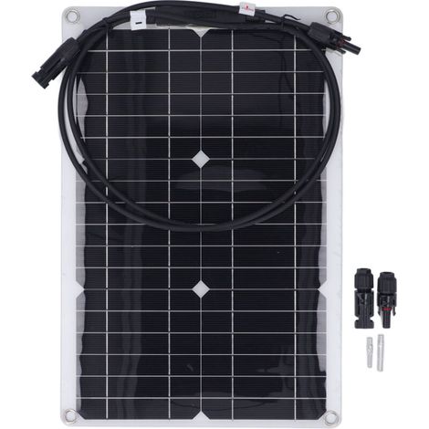 Pannello solare flessibile monocristallino da 20 W 18 V - Per caricabatterie da 12 V, telecamere di sicurezza, applicazioni off-grid -Crezuo