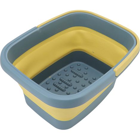 Baignoire pliable portable en silicone pour massage des pieds, bassine de spa pour les pieds verte (1/5)