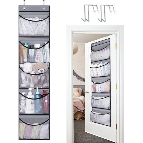 Lot de 2 organiseurs à suspendre à l'intérieur pour armoire, t-shirt, pull, bagages, accessoires (1/5)