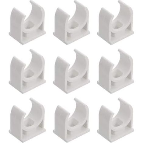 Colliers en PVC Blanc 40 MM, Lot de 100, Crochet U et Support pour Tubes Métalliques, Fixation Tuyaux d'Eau Accessoires Plomberie - (1/5)