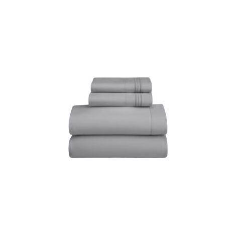 Ensemble de Draps King en Microfibre Ultra Douce - EINNENFFER - 4 Pièces avec Poches Profondes, Hypoallergénique, Respirant et Confortable, Gris Argenté pour un Sommeil Réparateur (1/5)