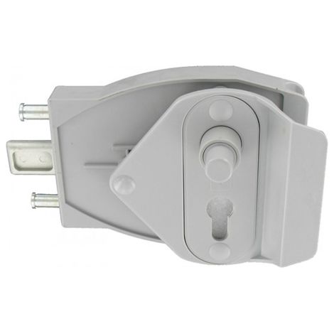 Serrure réversible à bouton poussoir - gris - EE - TIRARD (1/4)