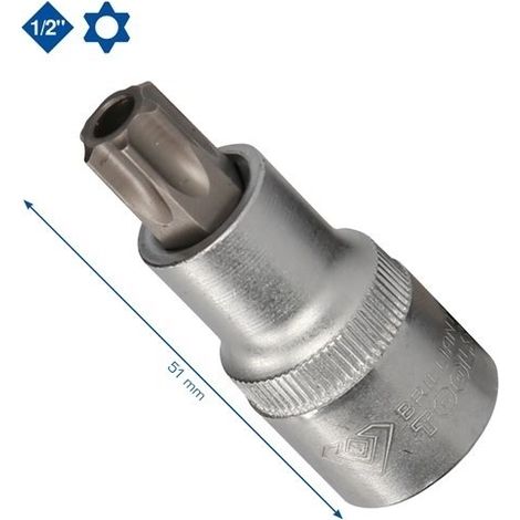 BRILLIANT TOOLS 1/2" Torx-Bit-Stecknuss mit Stirnlochbohrung TB55 - BT022902 (1/2)