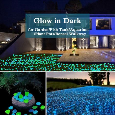 300 pièces roches lumineuses extérieur lueur pierres décoratives jardin cour pelouse galets lumineux (1/5)