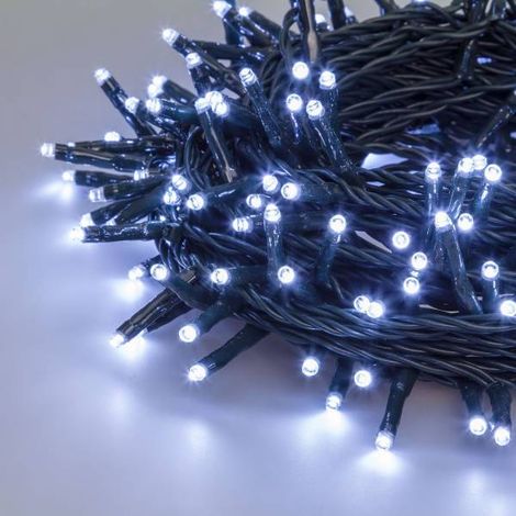 Guirlande lumineuse 10M 200 mini LED blanc froid Prolongeable 31V câble vert IP44 SMART Connect  Lotti