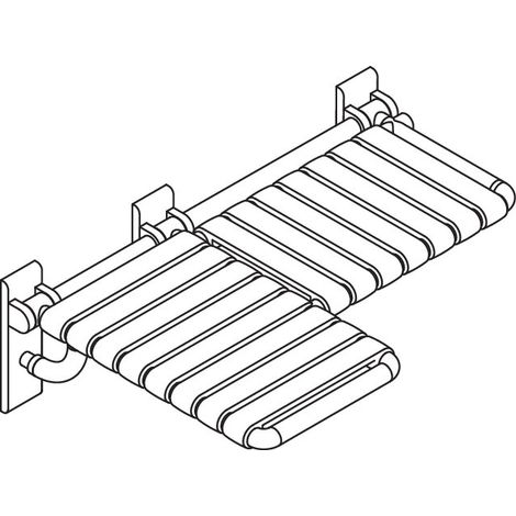 HEWI 801.51US330L 99 Siège de douche rabattable, en L (USA), gauche (1/2)