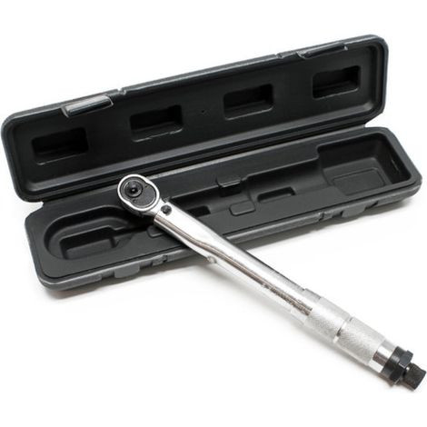 Clé dynamométrique 1/4" – Réglage 2-24 Nm – Cliquet commutable gauche/droite – Précision +/- 4% – Coffret en plastique