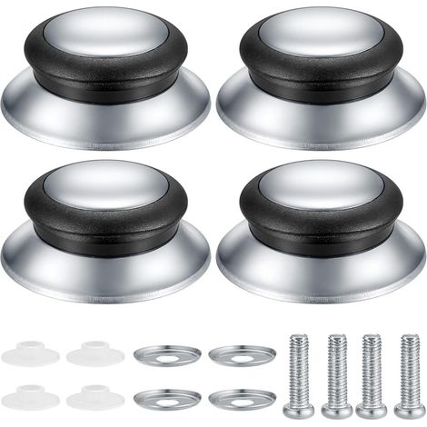Boutons de couvercle de casserole, ensemble de 4 pièces, poignées universelles en acier inoxydable pour ustensiles de cuisine (1/5)