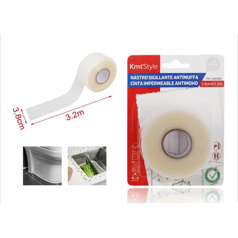 Nastro Adesivo Sigillante Antimuffa 38mm X 320cm Trasparente (1/2)