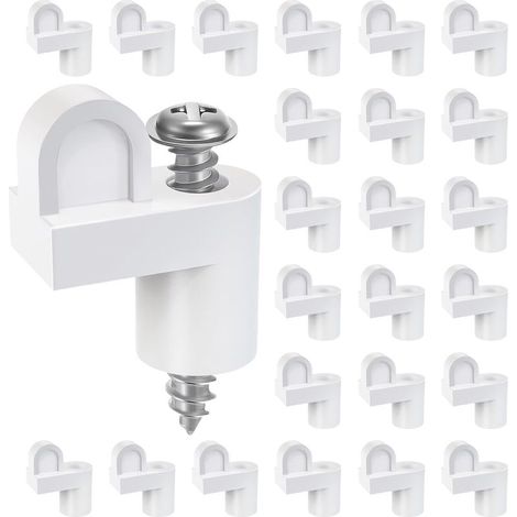 Clips de moustiquaire de 3/8 pouce avec vis (24 pièces), clips de moustiquaire coupe-vent, utilisés pour fixer les moustiquaires, clips de porte moustiquaire, clips de montage pour moustiquaires, blan (1/5)