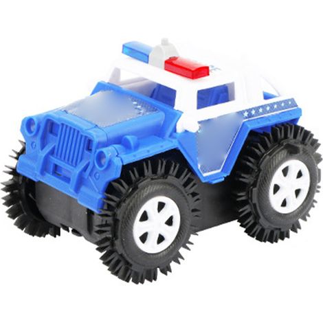 Elektrischer Kinder-Flip-Truck, automatische Flip-Stunt-Simulation, Polizeistil-Flip-Fahrzeug-Spielzeug für Jungen und Mädchen, blau-weiß (1/5)