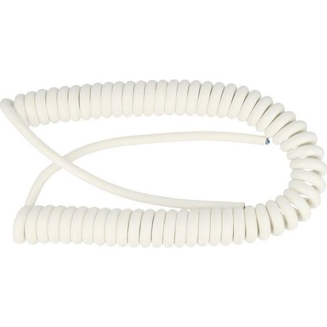 Flexible spiralé H05VV-F3G 1,5 mm² 500 mm/2000 mm, blanc