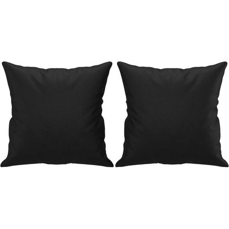 Coussins décoratifs, lot de 2, noir, 40 x 40 cm, simili cuir (1/5)