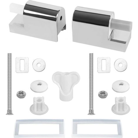 Abattant WC Fixations Charnières, Lot de 2 Charniere Abattant WC Charnières Universelles pour Siège de Toilette (1/5)