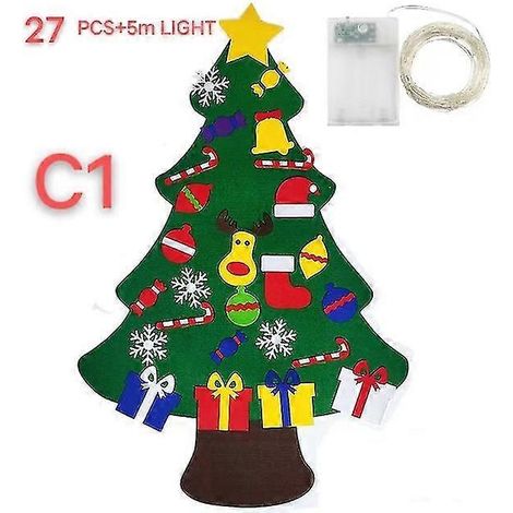 Sapin de Noël en feutrine pour enfants, bricolage, Père Noël, cadeau, décoration de Noël 2024, sapin de Noël, bonne année 2023, style sapin de Noël C1 (1/5)