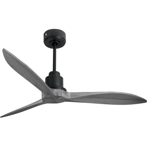 Tenerife - Super destratificateur et ventilateur DC 132 cm  Gris basalte pales bois gris sans Lumière 25 à 35 m²