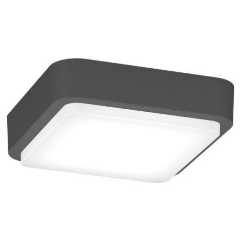 Plafoniera moderna top light irvine 28 gx53 led ip54 alluminio policarbonato, finitura metallo grigio-antracite