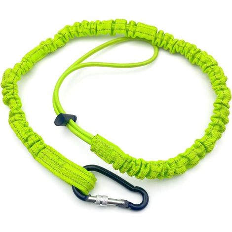 Longe porte-outils longue et extensible, protection antichute, fermeture à vis, double clip de verrouillage (1/4)