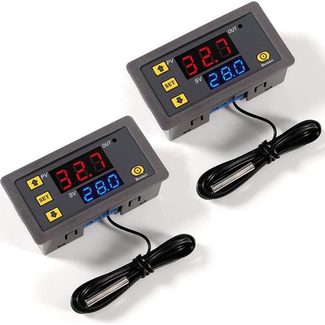 Pièces Régulateur de température numérique W3230 AC 110 V-220 V, interrupteur de commande de thermostat à affichage LED 20 A avec sonde (1/5)