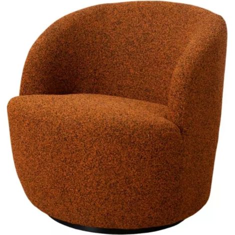 poltrona girevole bellahome "aura" mattone 65x77x69 cm