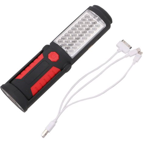 36+5 LED-Notarbeitsleuchte, USB-aufladbar, mit Magnethalterung, Kfz-Reparaturleuchte, Inspektionsleuchte, Taschenlampe (1/4)