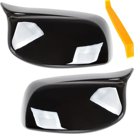 Cubiertas de espejo BMW Serie 5 E60 E61 03-08 NEGRO BRILLANTE izquierda + derecha 2 piezas. JUEGO (1/5)