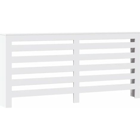 Cache-radiateur moderne pratique étagère salon 175 x 20 x 82 cm en bois d'ingénierie blanc (1/5)
