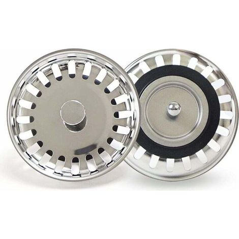 Edelstahl-Küchenspülenstöpsel, Universalfilter für Badezimmerwaschbecken (79 mm) (1/4)