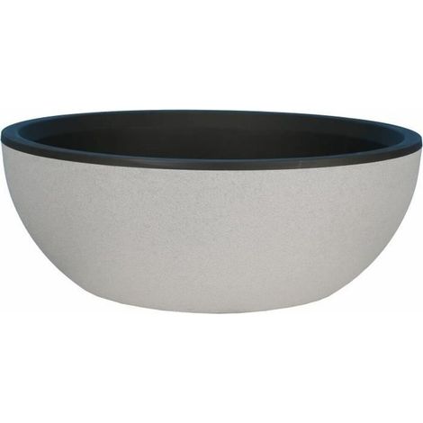 Riviera Blumentopf Kunststoff doppelwandig 40 cm Stein