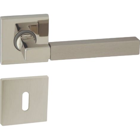 DOMINO Poignée de porte HELENA QR M7/M9 BB Poignée avec rosace BB pour clé Chromé/Nickel (1/5)