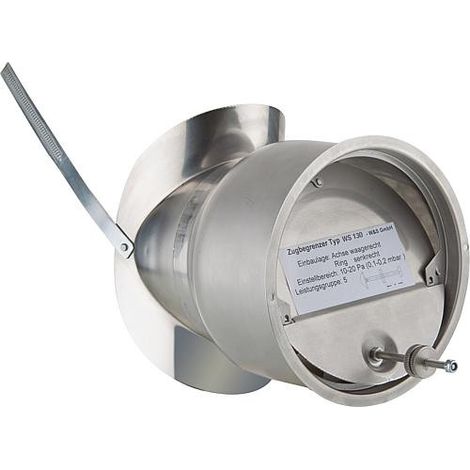 Limiteur de pression 150 mm – Inox V2A – Filetage plomberie – Pression max 10-20 Pa – Avec collerette – WS
