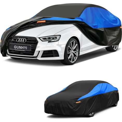 Housse de Voiture Imperméable et Respirante, Bâche pour Audi A3, Housse de Voiture Noire et Bleue, Bâche de Garage Complète pour Protéger de la Pluie.,Convient pour Audi A3 (1/5)