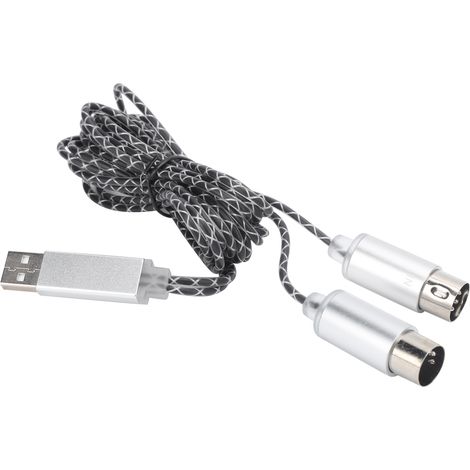 Câble MIDI pour la transmission d'un piano numérique USB gainé TPE vers un ordinateur (connexion pour édition) (1/5)