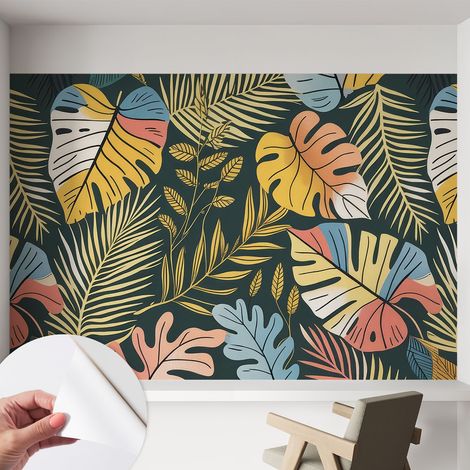 Carta da parati autoadesiva - Fotomurale adesivo - soggiorno moderno - resistente - Energia tropicale 152x104 cm (1/5)