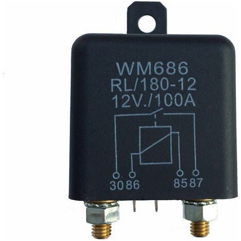 1 Stück schwerer Hochstrom 12 V DC 100 A AMP 2,4 W Dauerbetrieb 4-poliger Ein-/Aus-Start-Relaisschalter für Auto, LKW, Auto, Montageloch für großen Motor (1/4)