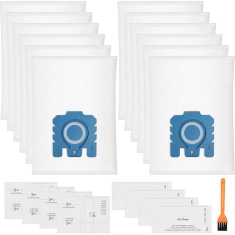 Lot de 12 Sacs à Poussière Pure GN 3D Compatibles avec Miele Hyclean GN Aspirateurs Classic C1 Complete C2 Complete C3, S2 S5 S8 S800 S600 Series avec 4 Filtres Moteur et 4 Filtres D'évacuation (1/5)