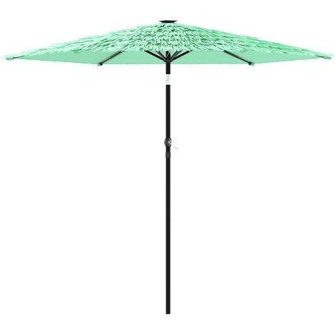 Sombrilla de jardín con mástil de acero 268 x 268 x 226 cm protección UV mecanismo de manivela estilo moderno poliéster verde 020056398