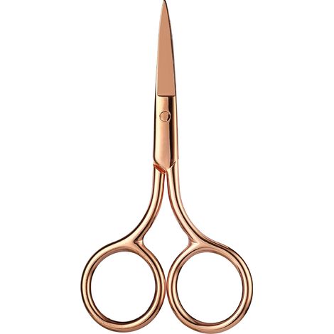 Ciseaux À Cheveux - Ciseaux À Barbe Et Sourcils - Lame Droite En Acier Inoxydable Médical - Pour Coiffure Maison Et Professionnelle - Lot De 1 (1/5)