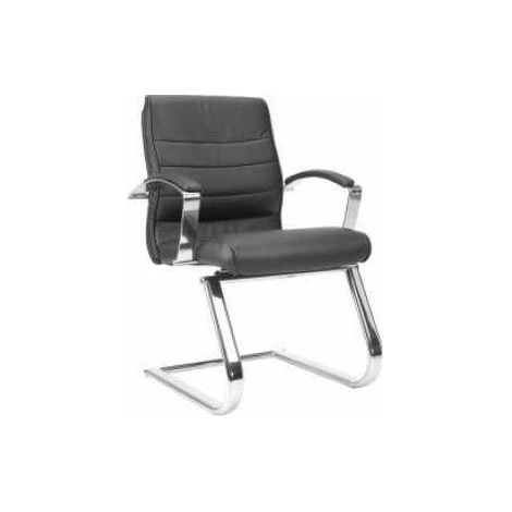 Besuchersessel Leder/Kunstleder schwarz m.Armlehnen,starr Sitz-B.480xT460mm (1/5)