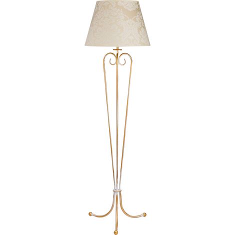 Lampada da terra SOFIA oro/bianco, paralume ecru E27 Jupiter