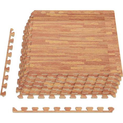 Tapis de sol puzzle sport et fitness en mousse EVA grain de bois lot de 6 pièces (1/5)